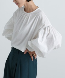 select MOCA | 2021 S/S ボリュームパフスリーブブラウス/ボリュームスリーブギャザーコットンブラウス(シャツ/ブラウス)