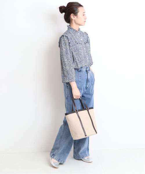 SLOBE IENA（スローブイエナ）の「SLOBE IENA 2wayキャンバストートバッグ◆（トートバッグ・レディース・ホワイト/ブラウン・FREE）」の16枚目の写真