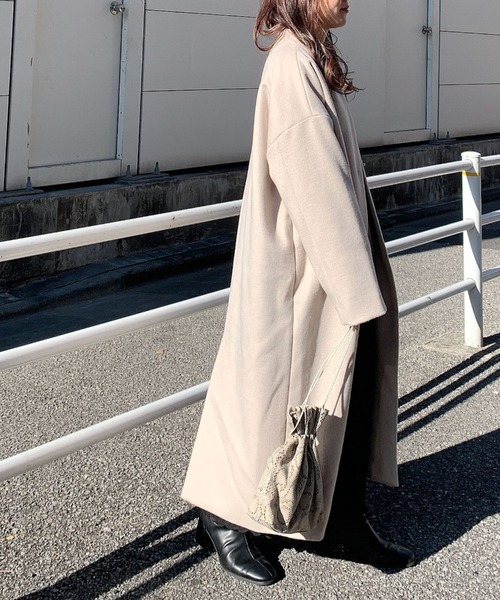 archives(アルシーヴ)の「Vネックコート(ノーカラーコート・レディース・アイボリー/ブラック/モカ/ベージュ・MEDIUM)」の12枚目の写真