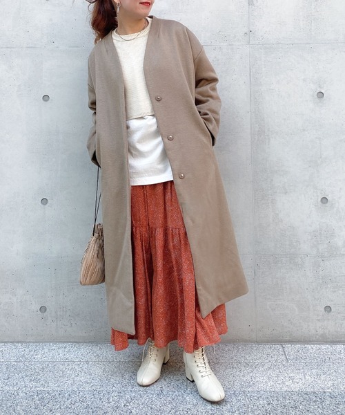 archives(アルシーヴ)の「Vネックコート(ノーカラーコート・レディース・アイボリー/ブラック/モカ/ベージュ・MEDIUM)」の10枚目の写真