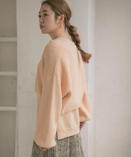 ITEMS URBANRESEARCH（アイテムズ アーバンリサーチ）の「マルチWAYニットセット（ニット/セーター・レディース・パープル系その他/ベージュ系その他/ベージュ・FREE）」の5枚目の写真