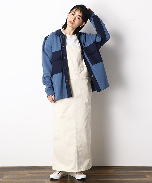 Purple&Yellow(パープルアンドイエロー)の「切替 CPOシャツ ブルゾン(ブルゾン・メンズ・ベージュ/ブルー・SMALL/MEDIUM/LARGE/X-SMALL/X-LARGE)」の4枚目の写真