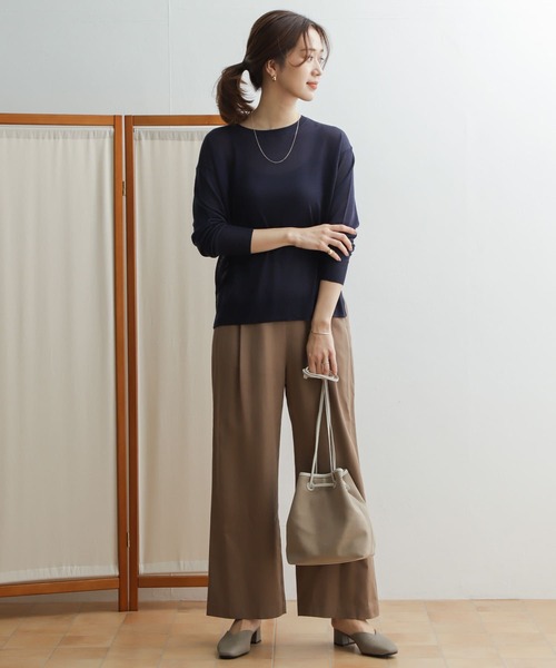 URBAN RESEARCH DOORS(アーバンリサーチドアーズ)の「ハイゲージシアーニットプルオーバー(ニット/セーター・レディース・ネイビー/ミント/ライトベージュ・ONE)」の18枚目の写真