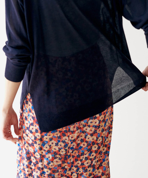 URBAN RESEARCH DOORS(アーバンリサーチドアーズ)の「ハイゲージシアーニットプルオーバー(ニット/セーター・レディース・ネイビー/ミント/ライトベージュ・ONE)」の8枚目の写真