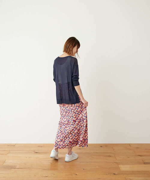 URBAN RESEARCH DOORS(アーバンリサーチドアーズ)の「ハイゲージシアーニットプルオーバー(ニット/セーター・レディース・ネイビー/ミント/ライトベージュ・ONE)」の5枚目の写真