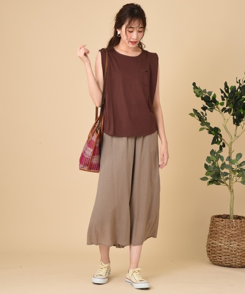 INTERPLANET（インタープラネット）の「麻調シアーフレアーパンツ（その他パンツ・レディース・モカ/ブルー/ブラック・FREE）」の7枚目の写真