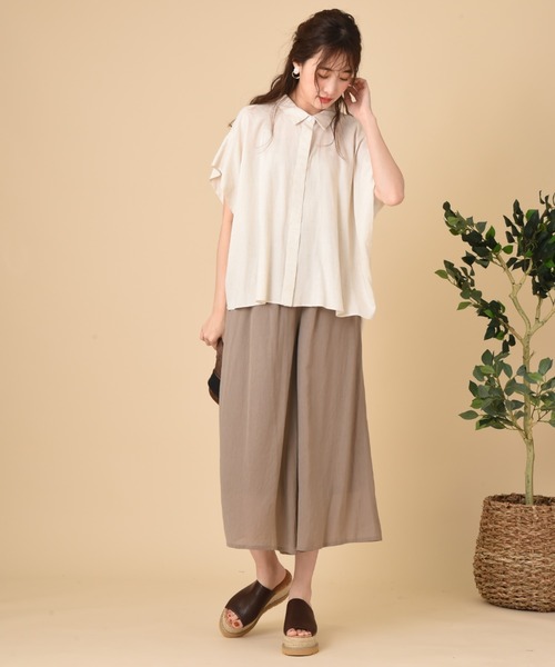 INTERPLANET（インタープラネット）の「麻調シアーフレアーパンツ（その他パンツ・レディース・モカ/ブルー/ブラック・FREE）」の10枚目の写真