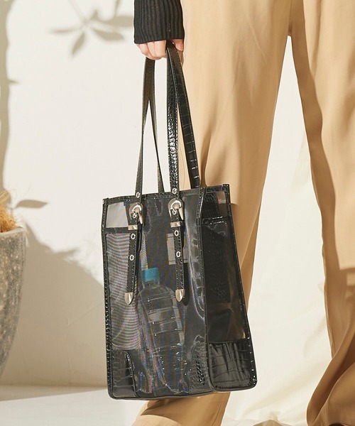 LIPSTAR(リップスター)の「≪CONTROL FREAK/コントロールフリーク≫シアーウエスタントート(トートバッグ・レディース・カーキ/ブラック・FREE)」の4枚目の写真