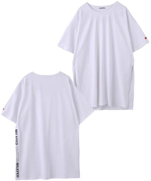 MILKFED.(ミルクフェド)の「SIDE SLIT LOGO TUNIC(チュニック・レディース・ホワイト/ブラック・ONE SIZE)」の10枚目の写真