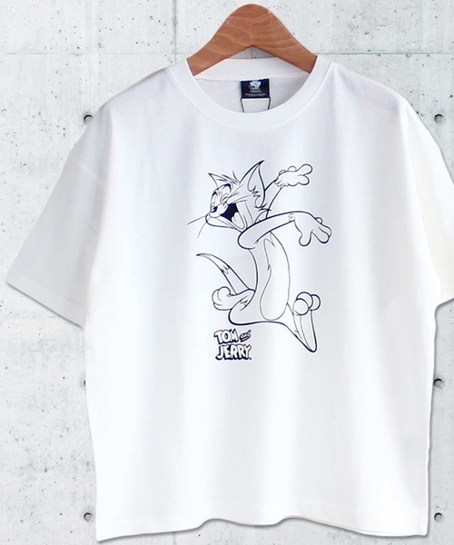 THE CASUAL(カジュアル)の「TOMandJERRY ビッグシルエットトムプリント半袖Tシャツ カットソー キッズ(Tシャツ/カットソー・キッズ・ミント/モカ/ベージュ/ラベンダー/オフホワイト/チャコール・130cm/140cm/120cm/150cm/160cm/110cm)」の2枚目の写真