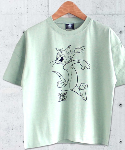 THE CASUAL(カジュアル)の「TOMandJERRY ビッグシルエットトムプリント半袖Tシャツ カットソー キッズ(Tシャツ/カットソー・キッズ・ミント/モカ/ベージュ/ラベンダー/オフホワイト/チャコール・130cm/140cm/120cm/150cm/160cm/110cm)」の5枚目の写真