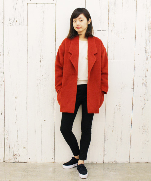 Kastane（カスタネ）の「【Kastane】中綿ビッグジャケット（その他アウター・レディース・グレー/ネイビー/キャメル/レンガ・FREE）」の7枚目の写真