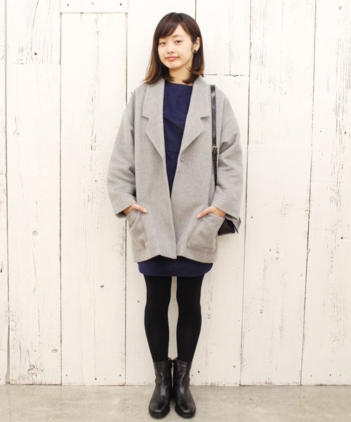 Kastane（カスタネ）の「【Kastane】中綿ビッグジャケット（その他アウター・レディース・グレー/ネイビー/キャメル/レンガ・FREE）」の8枚目の写真