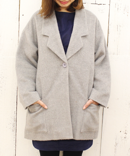 Kastane（カスタネ）の「【Kastane】中綿ビッグジャケット（その他アウター・レディース・グレー/ネイビー/キャメル/レンガ・FREE）」の12枚目の写真