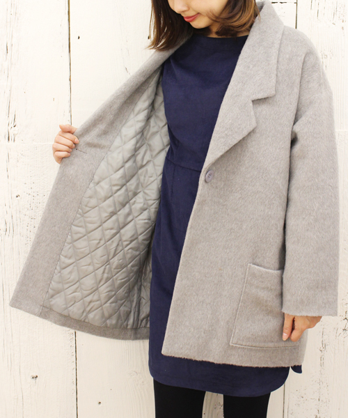 Kastane（カスタネ）の「【Kastane】中綿ビッグジャケット（その他アウター・レディース・グレー/ネイビー/キャメル/レンガ・FREE）」の13枚目の写真