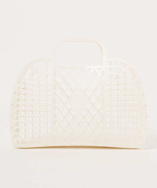 こども ビームス（コドモビームス）の「Sun Jellies / レトロ バスケット L（トートバッグ・キッズ・ブラウン系その他2/クリーム・ONE SIZE）」の6枚目の写真