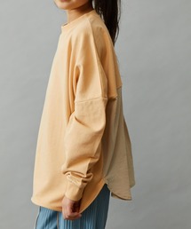 ＆yam（アンドヤム）の「プレミアムコットン異素材切り替え配色ポンチョトップス（Tシャツ/カットソー・キッズ）」