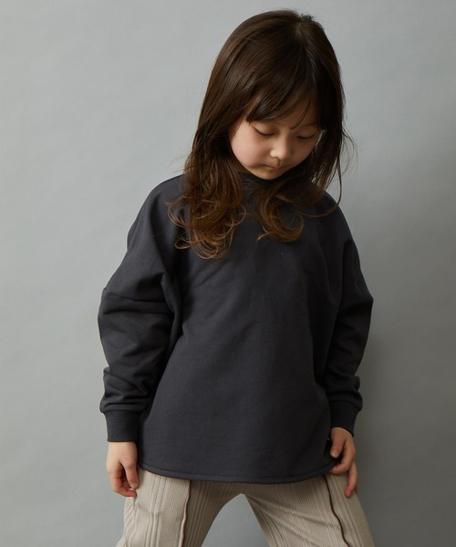 &yam(アンドヤム)の「プレミアムコットン異素材切り替え配色ポンチョトップス(Tシャツ/カットソー・キッズ・ピンク/オレンジ/グレー/ホワイト/ブラック/ベージュ/ブルー/パープル・120-130cm/110-120cm/130-140cm/150-160cm/140-150cm)」の20枚目の写真