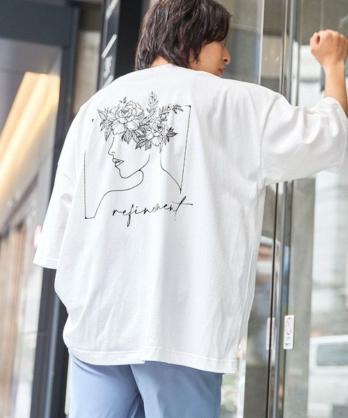 MONO-MART（モノマート）の「コットン天竺 オーバーサイズ イラストロゴ＆転写プリント 半袖カットソー（Tシャツ/カットソー・メンズ・ホワイト/チャコールグレー/ライトブルー/ブラック/その他/ホワイト系その他/ブラック系その他/グレー系その他/ベージュ系その他/グリーン系その他/ブルー系その他/ホワイト系その他2/ホワイト系その他3/ホワイト系その他4/ホワイト系その他5/ホワイト系その他6/ホワイト系その他7/ブラック系その他2/ブラック系その他3/グレー系その他2/グレー系その他3/ベージュ系その他2/ベージュ系その他3/ベージュ系その他4/ベージュ系その他5/ベージュ系その他6/ベージュ系その他7/グリーン系その他2/グリーン系その他3/グリーン系その他4/ブルー系その他2/ブルー系その他3・M/L）」の5枚目の写真