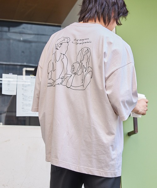 MONO-MART（モノマート）の「コットン天竺 オーバーサイズ イラストロゴ＆転写プリント 半袖カットソー（Tシャツ/カットソー・メンズ・ホワイト/チャコールグレー/ライトブルー/ブラック/その他/ホワイト系その他/ブラック系その他/グレー系その他/ベージュ系その他/グリーン系その他/ブルー系その他/ホワイト系その他2/ホワイト系その他3/ホワイト系その他4/ホワイト系その他5/ホワイト系その他6/ホワイト系その他7/ブラック系その他2/ブラック系その他3/グレー系その他2/グレー系その他3/ベージュ系その他2/ベージュ系その他3/ベージュ系その他4/ベージュ系その他5/ベージュ系その他6/ベージュ系その他7/グリーン系その他2/グリーン系その他3/グリーン系その他4/ブルー系その他2/ブルー系その他3・M/L）」の19枚目の写真