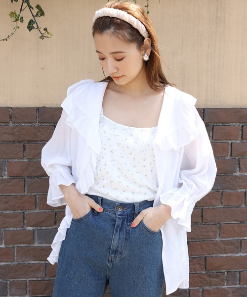 one after another NICE CLAUP(ワンアフターアナザーナイスクラップ)の「2枚セットチロルブラウス(シャツ/ブラウス・レディース・ベージュ/オフホワイト/ブラック系その他・FREE)」の5枚目の写真