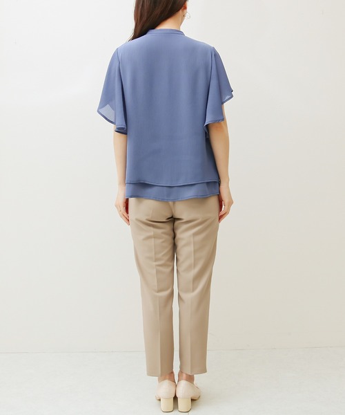 Social GIRL（ソーシャルガール）の「フリルフレアスリーブブラウス（シャツ/ブラウス・レディース・ブラック/ベージュ/オフホワイト/ブルー/ピンクベージュ/グレー/モカ/スモークピンク・S/M/L/LL）」の12枚目の写真