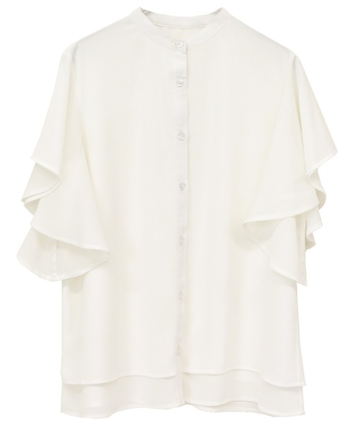 Social GIRL（ソーシャルガール）の「フリルフレアスリーブブラウス（シャツ/ブラウス・レディース・ブラック/ベージュ/オフホワイト/ブルー/ピンクベージュ/グレー/モカ/スモークピンク・S/M/L/LL）」の15枚目の写真