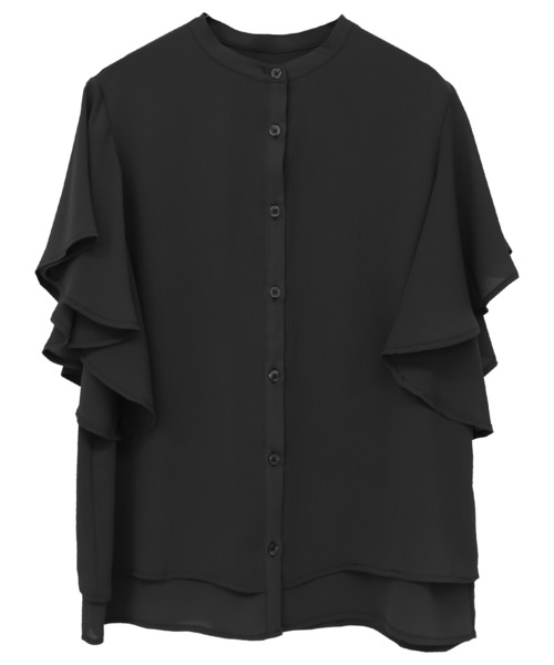 Social GIRL（ソーシャルガール）の「フリルフレアスリーブブラウス（シャツ/ブラウス・レディース・ブラック/ベージュ/オフホワイト/ブルー/ピンクベージュ/グレー/モカ/スモークピンク・S/M/L/LL）」の13枚目の写真