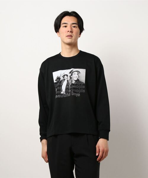beautiful people（ビューティフルピープル）の「suvin pima jersey Beastie boys long T 1115310017（Tシャツ/カットソー・レディース・ブラック/ホワイト・38/36）」の4枚目の写真