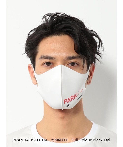 Perfect Suit FActory（パーフェクトスーツファクトリー）の「バンクシーマスク　ホワイト　PARKING（マスク・メンズ・ホワイト・FREE）」の2枚目の写真