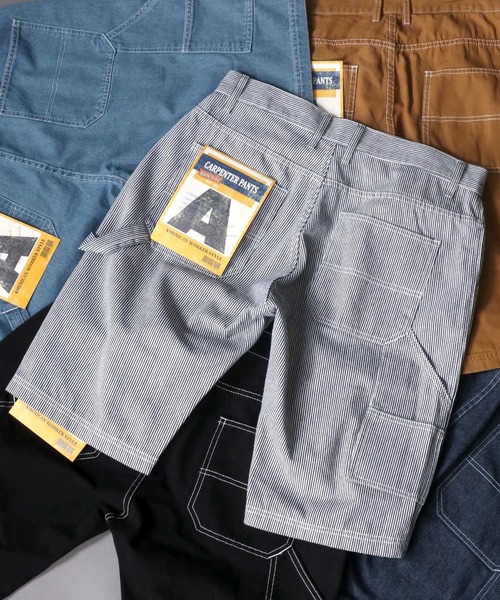 SITRY（シトリー）の「Loose tapered painter shorts/ルーズテーパード ペインターショーツ（デニムパンツ・メンズ・ブラック/ブラウン/ライトインディゴブルー/ストライプ/ワンウォッシュ・M/L）」の9枚目の写真