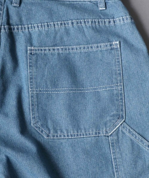 SITRY（シトリー）の「Loose tapered painter shorts/ルーズテーパード ペインターショーツ（デニムパンツ・メンズ・ブラック/ブラウン/ライトインディゴブルー/ストライプ/ワンウォッシュ・M/L）」の14枚目の写真