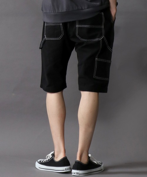 SITRY（シトリー）の「Loose tapered painter shorts/ルーズテーパード ペインターショーツ（デニムパンツ・メンズ・ブラック/ブラウン/ライトインディゴブルー/ストライプ/ワンウォッシュ・M/L）」の18枚目の写真