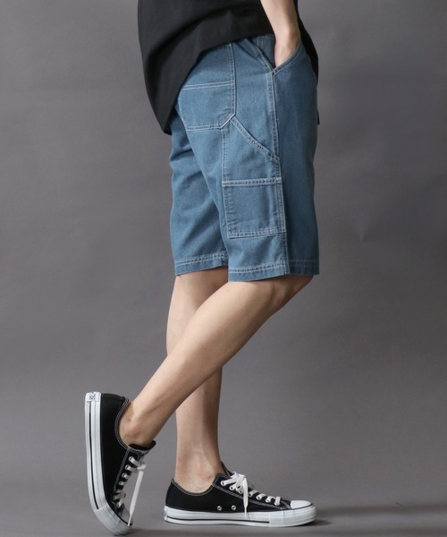 SITRY（シトリー）の「Loose tapered painter shorts/ルーズテーパード ペインターショーツ（デニムパンツ・メンズ・ブラック/ブラウン/ライトインディゴブルー/ストライプ/ワンウォッシュ・M/L）」の20枚目の写真