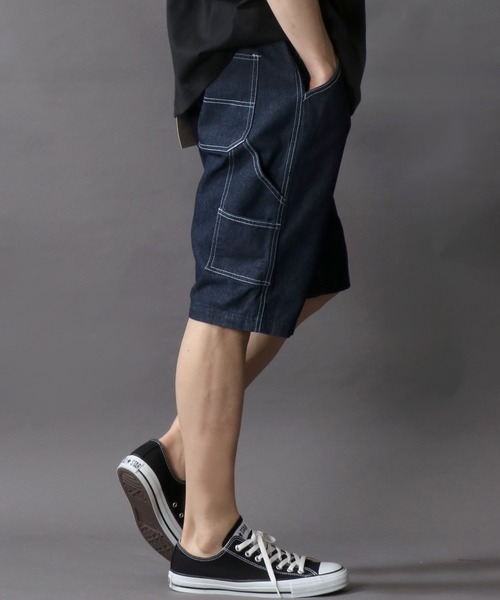 SITRY（シトリー）の「Loose tapered painter shorts/ルーズテーパード ペインターショーツ（デニムパンツ・メンズ・ブラック/ブラウン/ライトインディゴブルー/ストライプ/ワンウォッシュ・M/L）」の21枚目の写真