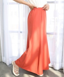 moment+ | カラージョーゼット＆先染めチェック柄マーメイドフレアスカート(スカート)