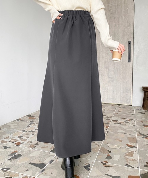 未使用タグ付きmoment+ カラージョーゼットマーメイドフレアスカート カラージョーゼットマーメイドフレアスカート