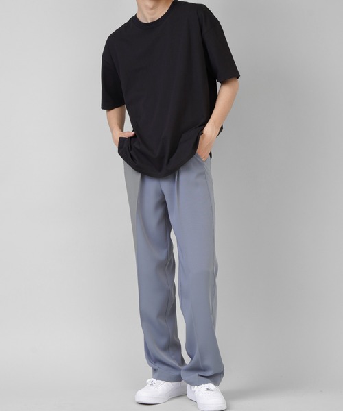 SPINNS（スピンズ）の「センタープレス ストレートパンツ（スラックス・メンズ・ブラック/ブラウン/アイボリー/ダークブルー・S/M/L）」の4枚目の写真