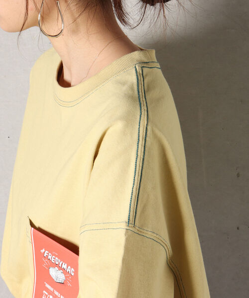 FREDY MAC（フレディーマック）の「【新色追加】【FREDYMAC ”SUNDAY TOOLS WEAR”】コントラストステッチポケットTシャツ（Tシャツ/カットソー・メンズ・アイボリー/オフホワイト/ブラック/ミント/ピンク/パープル/イエロー・M）」の9枚目の写真