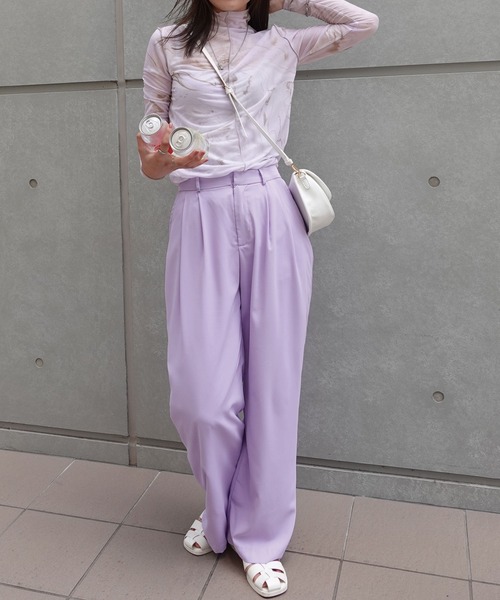 CORNERS(コーナーズ)の「カラーストレートスラックスパンツ(スラックス・レディース・ネイビー/ブラウン/レッド/グリーン/ライトベージュ/ブラック/ライトグリーン/ベージュ系その他/パープル/ブルー/ピンク・M/L)」の9枚目の写真