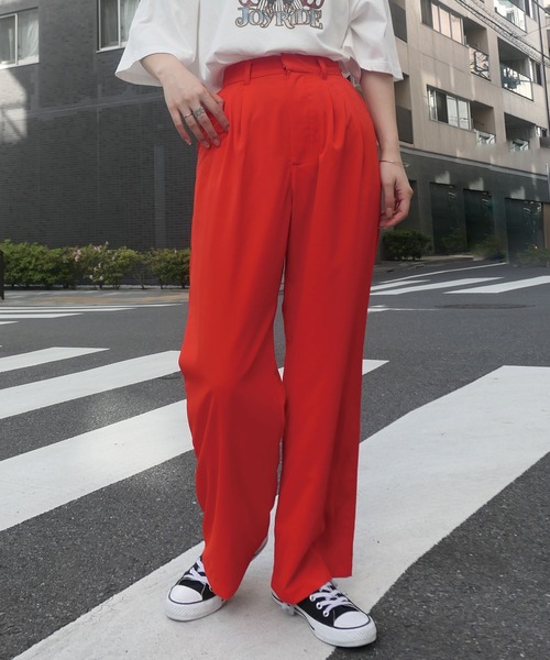 CORNERS(コーナーズ)の「カラーストレートスラックスパンツ(スラックス・レディース・ネイビー/ブラウン/レッド/グリーン/ライトベージュ/ブラック/ライトグリーン/ベージュ系その他/パープル/ブルー/ピンク・M/L)」の14枚目の写真