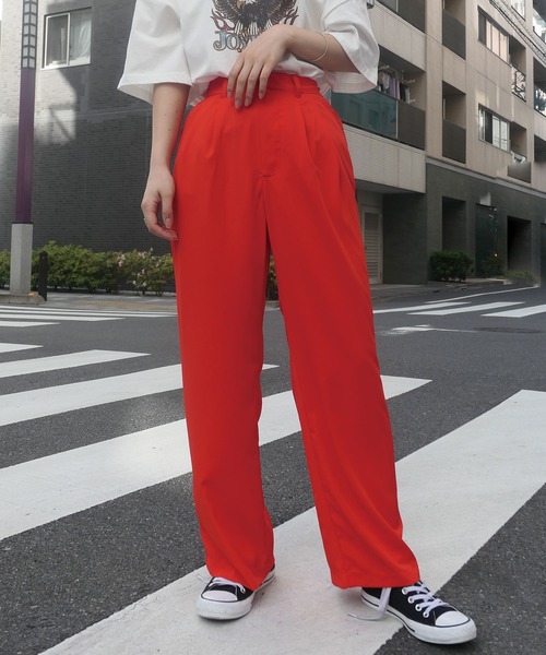 CORNERS(コーナーズ)の「カラーストレートスラックスパンツ(スラックス・レディース・ネイビー/ブラウン/レッド/グリーン/ライトベージュ/ブラック/ライトグリーン/ベージュ系その他/パープル/ブルー/ピンク・M/L)」の13枚目の写真