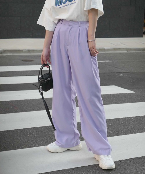 CORNERS(コーナーズ)の「カラーストレートスラックスパンツ(スラックス・レディース・ネイビー/ブラウン/レッド/グリーン/ライトベージュ/ブラック/ライトグリーン/ベージュ系その他/パープル/ブルー/ピンク・M/L)」の12枚目の写真