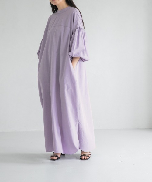 yuw（ユウ）の「２ＷＡＹパフワンピース８Ｓ　946794（ワンピース・レディース・ブラック/ベージュ/グリーン/パープル・FREE）」の4枚目の写真