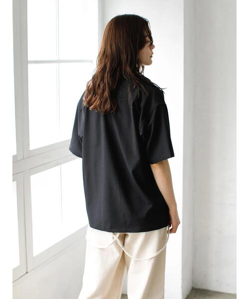 koe（コエ）の「ドライタッチポリトロ半袖オープンカラーシャツ＊（シャツ/ブラウス・レディース・ブラック/サックスブルー/ベージュ/ライトベージュ・L/M）」の9枚目の写真