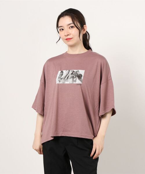 CONVERSE（コンバース）の「CONVERSE コンバース ALL STAR オールスター 転写 モノクロ プリント 半袖Tシャツ（Tシャツ/カットソー・レディース・ホワイト/ブラック/ピンク・M/L）」の11枚目の写真