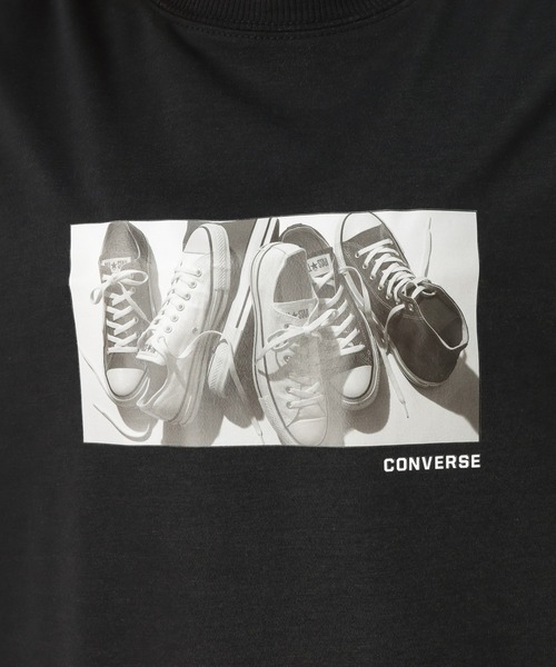CONVERSE（コンバース）の「CONVERSE コンバース ALL STAR オールスター 転写 モノクロ プリント 半袖Tシャツ（Tシャツ/カットソー・レディース・ホワイト/ブラック/ピンク・M/L）」の5枚目の写真