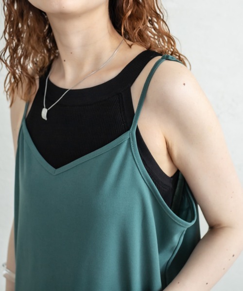 mystic（ミスティック）の「パット付アメスリニットキャミソール（キャミソール・レディース・ブラック/グリーン/アイボリー・FREE）」の11枚目の写真