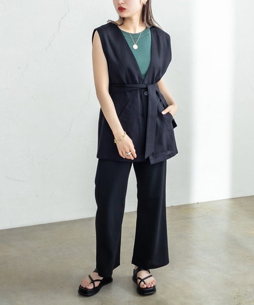 mystic（ミスティック）の「パット付アメスリニットキャミソール（キャミソール・レディース・ブラック/グリーン/アイボリー・FREE）」の5枚目の写真