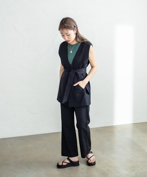 mystic（ミスティック）の「パット付アメスリニットキャミソール（キャミソール・レディース・ブラック/グリーン/アイボリー・FREE）」の6枚目の写真